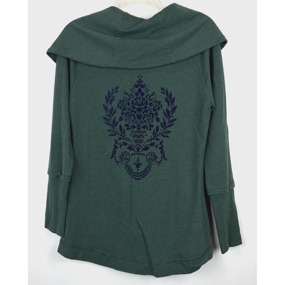 Soft Surroundings Shawl Neck Tunic Top Womens Small Green Casual Comfort Boho